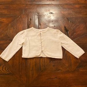 Gymboree White Cropped Button Up Sweater Baby Girls Size 6-12 Months